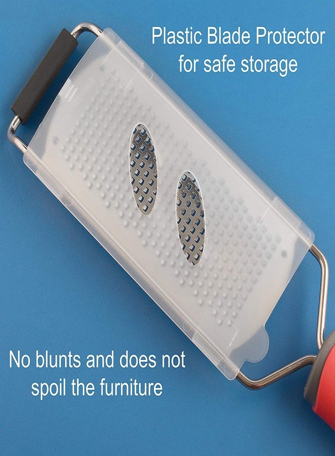 we3 Cheese Grater - Lemon Zester Grater - Stainless Steel Hand Grater for Kitchen - Easy for Parmesan Citrus Ginger Cheese Chocolate Lemon - Red - Image 4